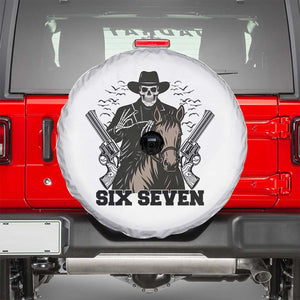 Six Seven Meme Skeleton Cowboy Spare Tire Cover Funny Western Gift TS12 White Print Your Wear