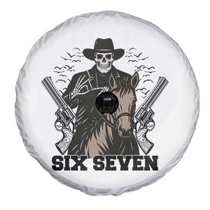 Six Seven Meme Skeleton Cowboy Spare Tire Cover Funny Western Gift TS12 Print Your Wear