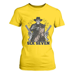Six Seven Meme Skeleton Cowboy T Shirt For Women Funny Western Gift TS12 Daisy Print Your Wear