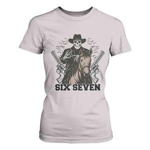 Six Seven Meme Skeleton Cowboy T Shirt For Women Funny Western Gift TS12 Ice Gray Print Your Wear