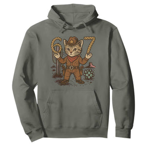Funny Cowcat Six Seven Meme Hoodie Gen Alpha 67 Trend Gift TS12 Military Green Print Your Wear