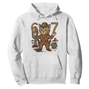 Funny Cowcat Six Seven Meme Hoodie Gen Alpha 67 Trend Gift TS12 White Print Your Wear