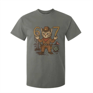Funny Cowcat Six Seven Meme T Shirt For Kid Gen Alpha 67 Trend Gift TS12 Military Green Print Your Wear