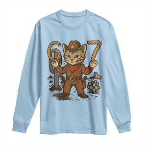 Funny Cowcat Six Seven Meme Long Sleeve Shirt Gen Alpha 67 Trend Gift TS12 Light Blue Print Your Wear