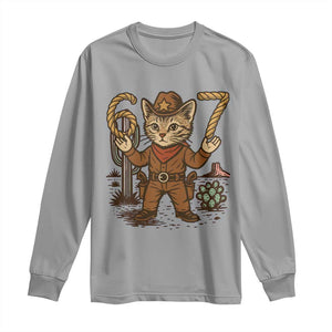 Funny Cowcat Six Seven Meme Long Sleeve Shirt Gen Alpha 67 Trend Gift TS12 Sport Gray Print Your Wear