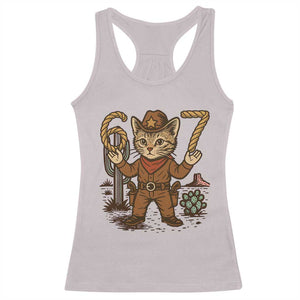 Funny Cowcat Six Seven Meme Racerback Tank Top Gen Alpha 67 Trend Gift TS12 Ice Gray Print Your Wear