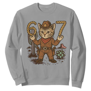 Funny Cowcat Six Seven Meme Sweatshirt Gen Alpha 67 Trend Gift TS12 Sport Gray Print Your Wear