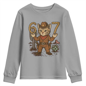 Funny Cowcat Six Seven Meme Youth Sweatshirt Gen Alpha 67 Trend Gift TS12 Sport Gray Print Your Wear