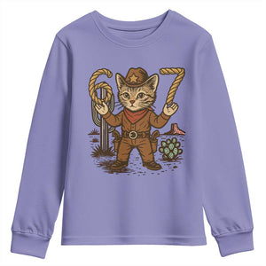 Funny Cowcat Six Seven Meme Youth Sweatshirt Gen Alpha 67 Trend Gift TS12 Violet Print Your Wear