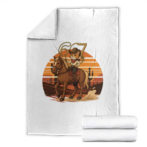 Funny Cowcat Six Seven Meme Throw Blanket Western 67 Trend Gift TS12 White Print Your Wear