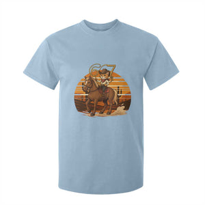 Funny Cowcat Six Seven Meme T Shirt For Kid Western 67 Trend Gift TS12 Light Blue Print Your Wear