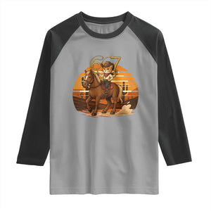 Funny Cowcat Six Seven Meme Raglan Shirt Western 67 Trend Gift TS12 Sport Gray Black Print Your Wear