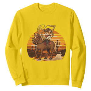 Funny Cowcat Six Seven Meme Sweatshirt Western 67 Trend Gift TS12 Daisy Print Your Wear