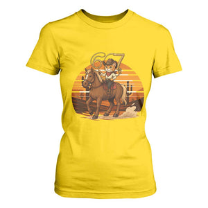 Funny Cowcat Six Seven Meme T Shirt For Women Western 67 Trend Gift TS12 Daisy Print Your Wear