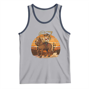 Funny Cowcat Six Seven Meme Tank Top Western 67 Trend Gift TS12 Athletic Heather Navy Print Your Wear