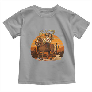 Funny Cowcat Six Seven Meme Toddler T Shirt Western 67 Trend Gift TS12 Sport Gray Print Your Wear