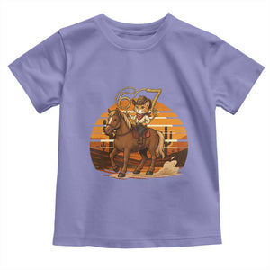 Funny Cowcat Six Seven Meme Toddler T Shirt Western 67 Trend Gift TS12 Violet Print Your Wear