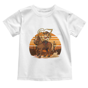 Funny Cowcat Six Seven Meme Toddler T Shirt Western 67 Trend Gift TS12 White Print Your Wear
