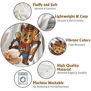 Funny Six Seven Meme Cowcat Throw Blanket Gen Alpha Slang Gift TS12 Print Your Wear