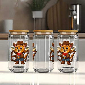 Funny Six Seven Meme Cowcat Glass Can Gen Alpha Slang Gift TS12 Print Your Wear
