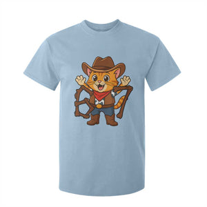 Funny Six Seven Meme Cowcat T Shirt For Kid Gen Alpha Slang Gift TS12 Light Blue Print Your Wear