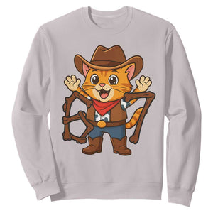 Funny Six Seven Meme Cowcat Sweatshirt Gen Alpha Slang Gift TS12 Ice Gray Print Your Wear