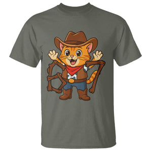 Funny Six Seven Meme Cowcat T Shirt Gen Alpha Slang Gift TS12 Military Green Print Your Wear