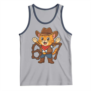 Funny Six Seven Meme Cowcat Tank Top Gen Alpha Slang Gift TS12 Athletic Heather Navy Print Your Wear