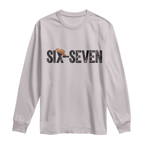 Six Seven Meme Gen Alpha Cowboy Hat Long Sleeve Shirt Funny Western Gift TS12 Ice Gray Print Your Wear