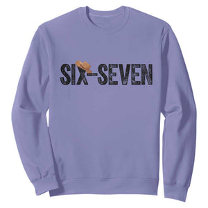 Six Seven Meme Gen Alpha Cowboy Hat Sweatshirt Funny Western Gift TS12 Violet Print Your Wear