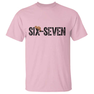 Six Seven Meme Gen Alpha Cowboy Hat T Shirt Funny Western Gift TS12 Light Pink Print Your Wear