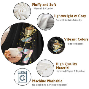 Funny Ballerina Cappuccina Ballet Six Seven Throw Blanket Brainrot Meme Pastel Gift TS12 Print Your Wear