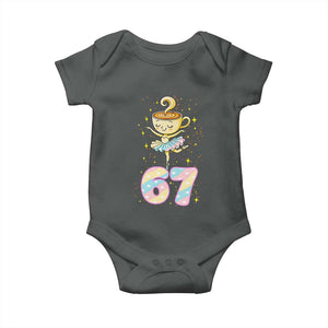 Funny Ballerina Cappuccina Ballet Six Seven Baby Onesie Brainrot Meme Pastel Gift TS12 Dark Heather Print Your Wear