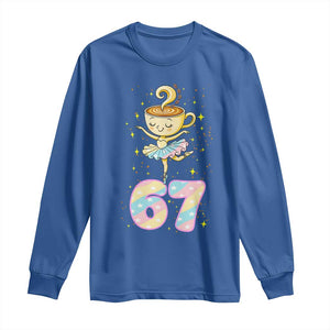 Funny Ballerina Cappuccina Ballet Six Seven Long Sleeve Shirt Brainrot Meme Pastel Gift TS12 Royal Blue Print Your Wear