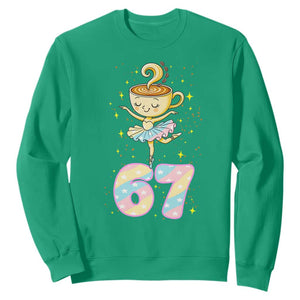 Funny Ballerina Cappuccina Ballet Six Seven Sweatshirt Brainrot Meme Pastel Gift TS12 Irish Green Print Your Wear