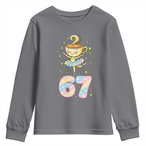 Funny Ballerina Cappuccina Ballet Six Seven Youth Sweatshirt Brainrot Meme Pastel Gift TS12 Charcoal Print Your Wear