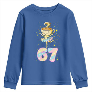 Funny Ballerina Cappuccina Ballet Six Seven Youth Sweatshirt Brainrot Meme Pastel Gift TS12 Royal Blue Print Your Wear