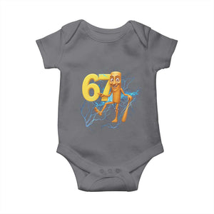 Tung Tung Sahur Six Seven Meme Baby Onesie Funny Gen Z Alpha Gift TS12 Charcoal Print Your Wear