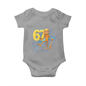 Tung Tung Sahur Six Seven Meme Baby Onesie Funny Gen Z Alpha Gift TS12 Sport Gray Print Your Wear