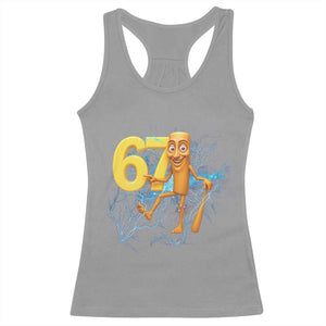 Tung Tung Sahur Six Seven Meme Racerback Tank Top Funny Gen Z Alpha Gift TS12 Sport Gray Print Your Wear