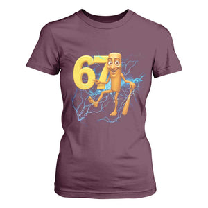 Tung Tung Sahur Six Seven Meme T Shirt For Women Funny Gen Z Alpha Gift TS12 Maroon Print Your Wear