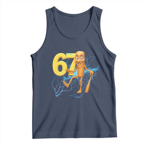 Tung Tung Sahur Six Seven Meme Tank Top Funny Gen Z Alpha Gift TS12 Navy Print Your Wear