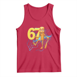 Tung Tung Sahur Six Seven Meme Tank Top Funny Gen Z Alpha Gift TS12 Red Print Your Wear