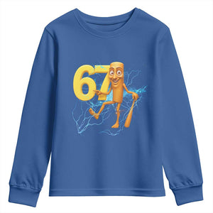 Tung Tung Sahur Six Seven Meme Youth Sweatshirt Funny Gen Z Alpha Gift TS12 Royal Blue Print Your Wear