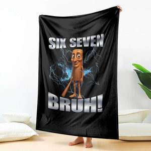 Tung Tung Sahur Six Seven Meme Throw Blanket Funny 67 Gen Alpha Gift TS12 Print Your Wear
