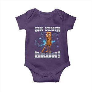 Tung Tung Sahur Six Seven Meme Baby Onesie Funny 67 Gen Alpha Gift TS12 Purple Print Your Wear