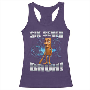 Tung Tung Sahur Six Seven Meme Racerback Tank Top Funny 67 Gen Alpha Gift TS12 Purple Print Your Wear