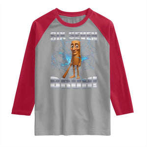 Tung Tung Sahur Six Seven Meme Raglan Shirt Funny 67 Gen Alpha Gift TS12 Sport Gray Red Print Your Wear