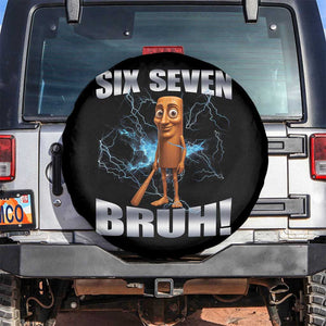 Tung Tung Sahur Six Seven Meme Spare Tire Cover Funny 67 Gen Alpha Gift TS12 No hole Black Print Your Wear