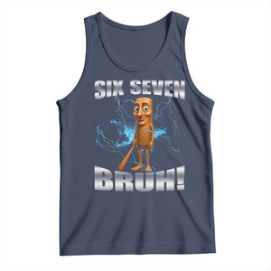 Tung Tung Sahur Six Seven Meme Tank Top Funny 67 Gen Alpha Gift TS12 Navy Print Your Wear